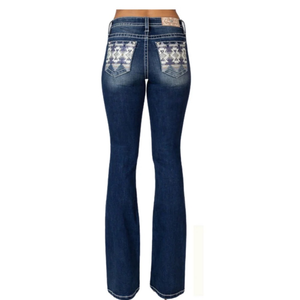 NWT MISS ME AZTEC MID-RISE BOOT CUT JEAN M9176B